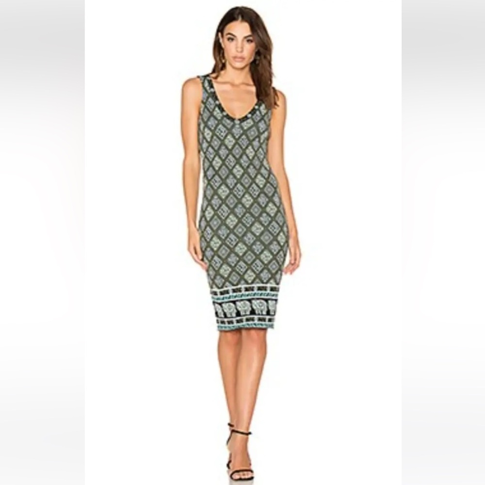 Ronny Kobo Women’s Unice Boho Jacquard Knit Bodycon Elephant Hem Dress Size S